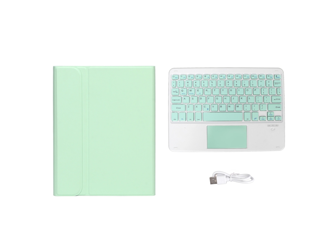 Lurelia Teclado Touchpad Bluetooth, Usb-c, Sem Fio, Layout Inglês, Abs, Touchpad, Cor Verde / Azul Para Pc, Tablet, Laptop, Ipad/ios