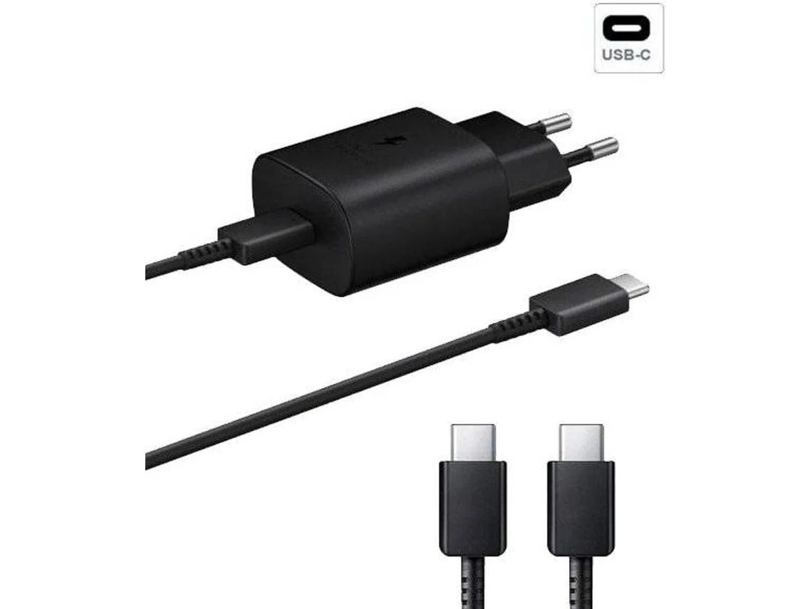 Kit Base Carregador Cabo de Carga Fast Charger para Samsung Galaxy Z Fold 5G 45W Usb-C Preto