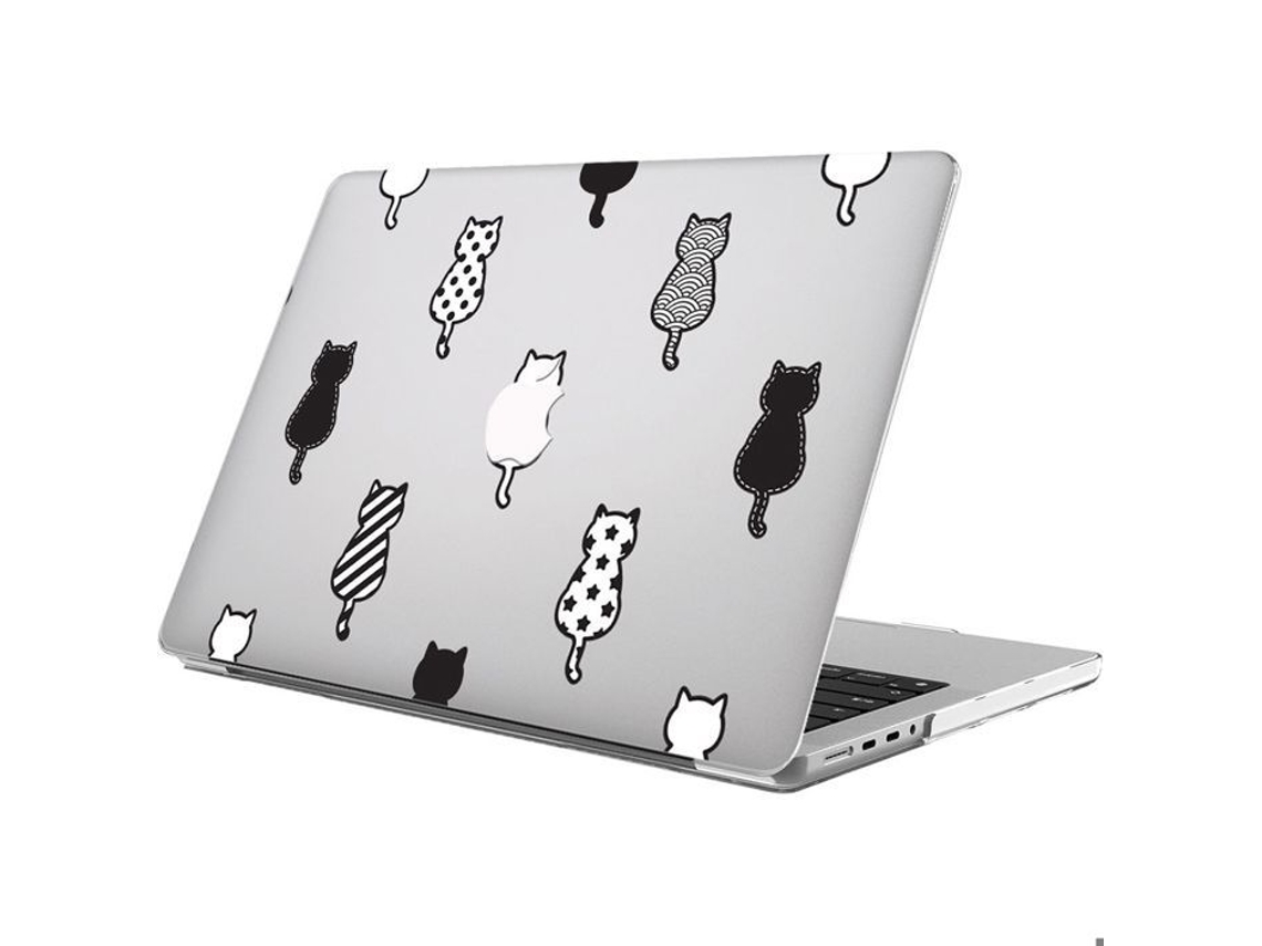 Capa Protetora Para Macbook Air 15 Polegadas M4 M3 M2 2025 2024 2023, Protetor Rígido Antiderrapante Com Estampa De Gato Na Parte Traseira Brilvibera