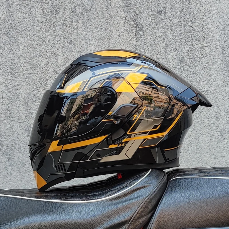 Capacete De Motocicleta (m) Com Lente Dupla, Modular E Articulado, Certificado Pelo Dot.