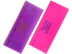 Conjunto de 2 Agendas Semanais Espirais Sem Data, Caderno de Planejamento Diário, Papel PP e Tinta