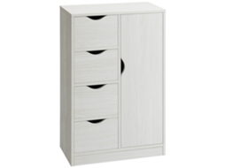 Toucador de maquiagem com banco espelho 4 gavetas 4 compartimentos madeira 80x38x143 cm S/MARCA