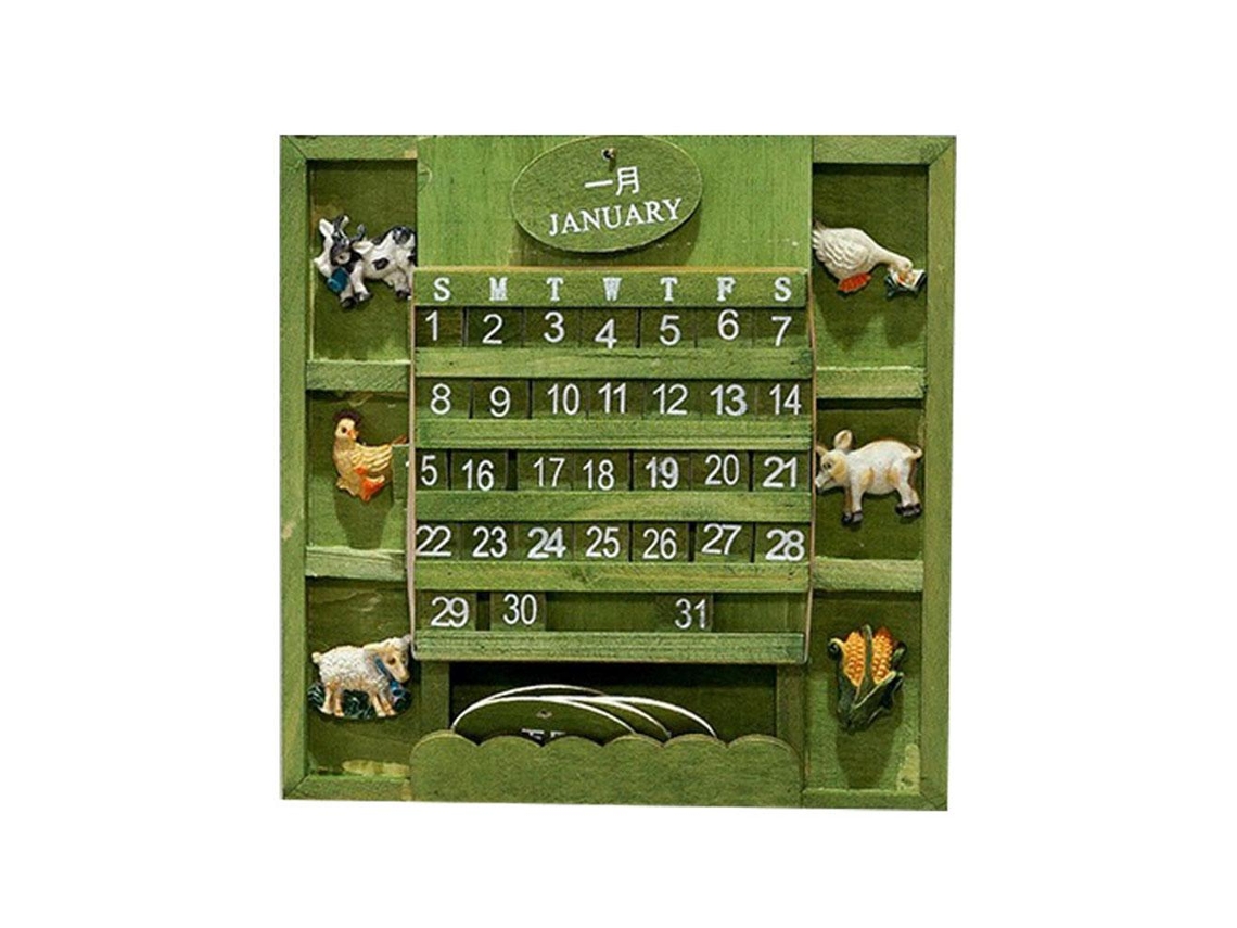 Calendário De Madeira (mostrar Data, Decorativo)