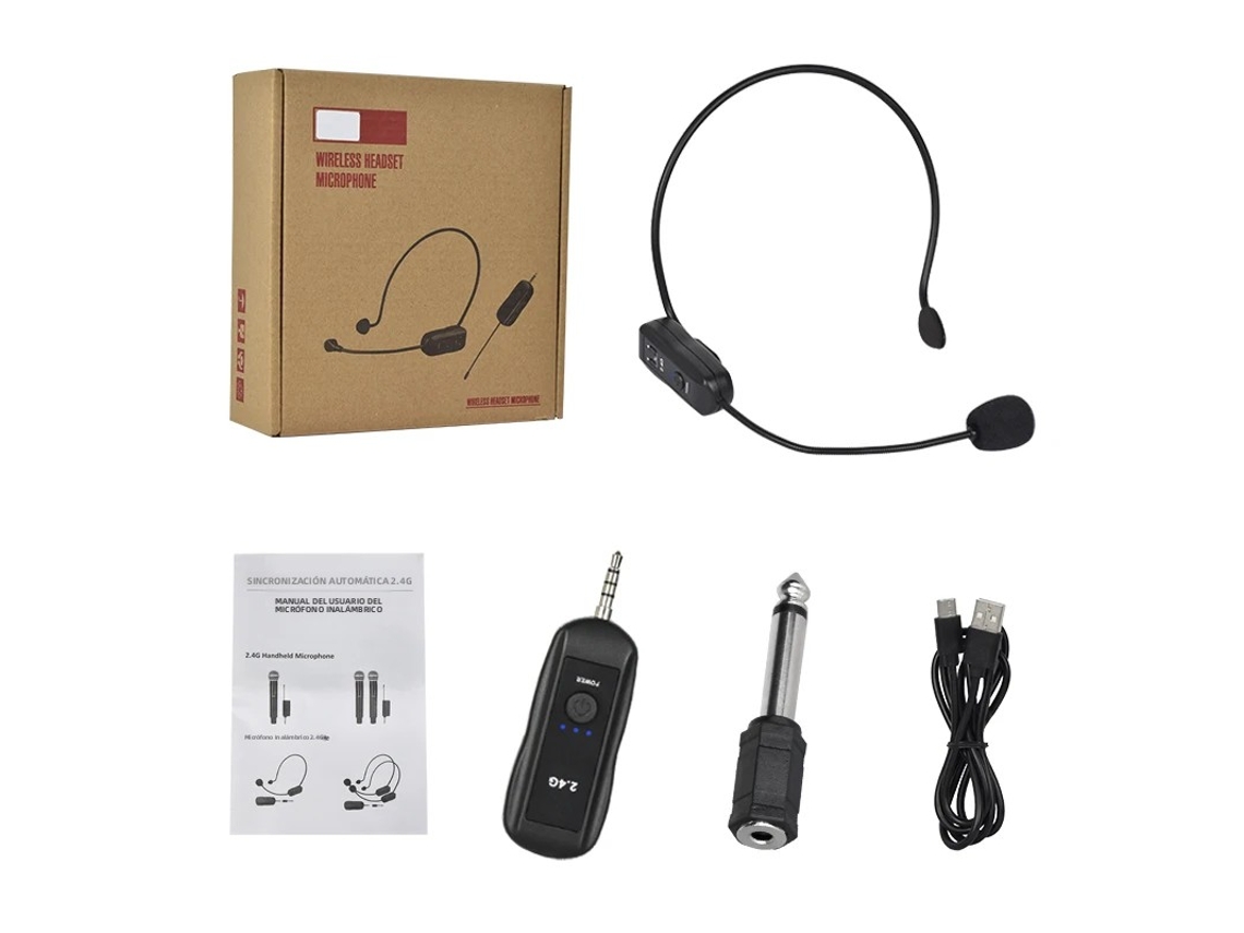 Microfone De Lapela Sem Fio 2.4g, Com Transmissor E Receptor Mdug (um Conjunto)