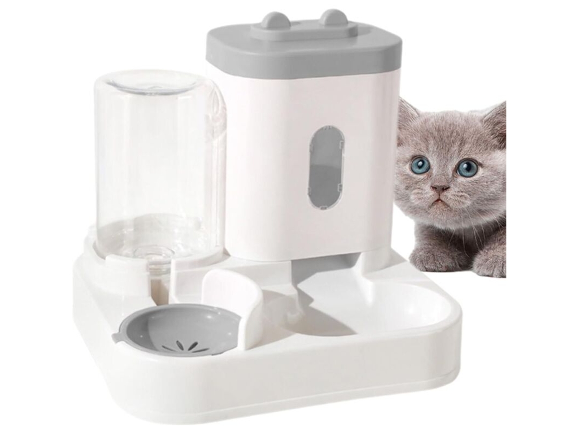 Dispensador Automático de Ração e Água para Gatos, 2 Recipientes 2, Design Robusto e Fácil de Limpar AQUAFORGE