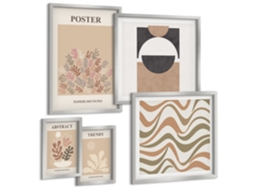 Conjunto De Pinturas Abstrações Vegetais Estilosas Espelharte (5 Peças)