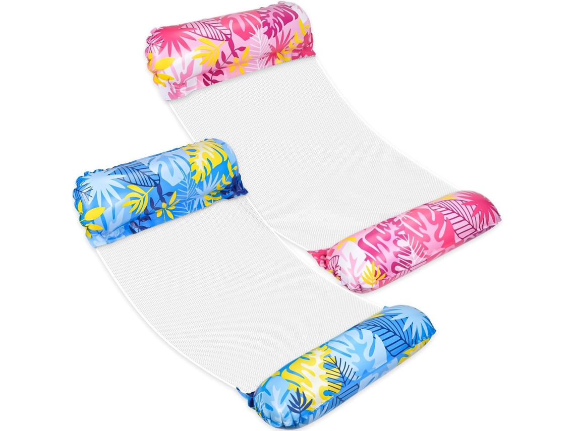 Conjunto De 2 Cadeiras De Piscina Dobráveis ​​portáteis 4 Em 1 Com Tapete Flutuante Para Férias Na Praia.
