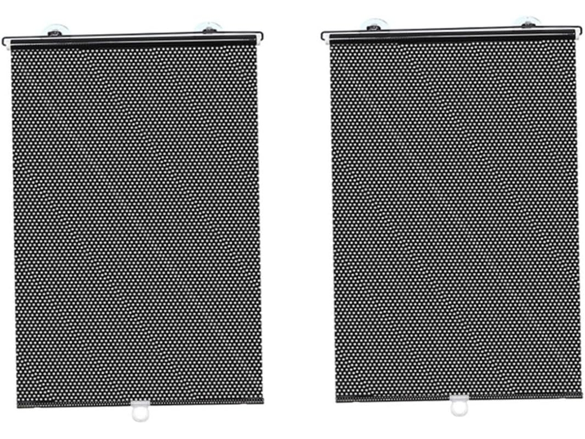 Cortinas solares automáticas para portas de carro, 2 peças, PVC preto