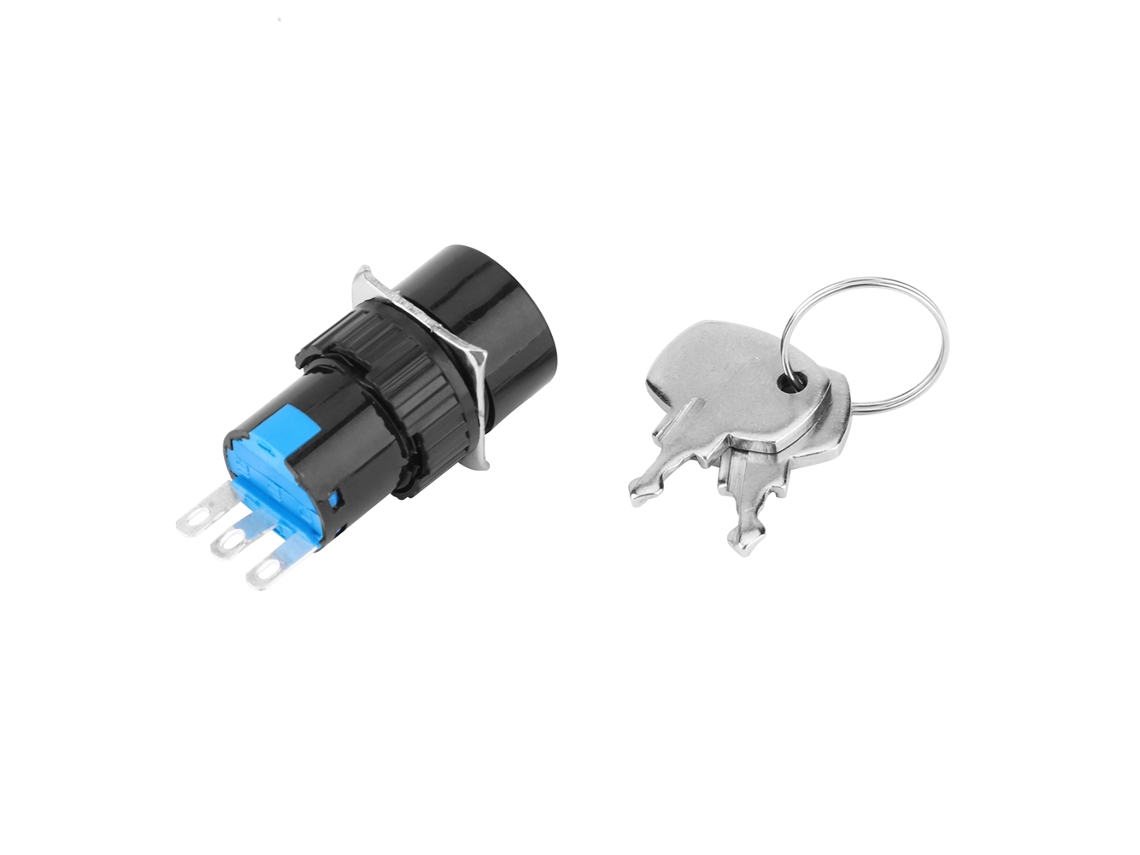 Interruptor rotativo com chave de painel 2/3 posições LA16 11Y2 AC 250V/3A DC 30V/5A