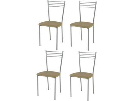 Conjunto de 4 Cadeiras T M C S Elena (Bege - 87x42x44 cm - Aço)