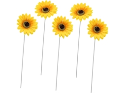 Conjunto De 5 Estacas Decorativas De Girassol Para Jardim Externo E Acessório Fotográfico Para Pátio Gokoco