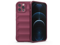 Capa Halinuia Para Iphone 12 Pro Max Magic Shield Tpu Vinho Tinto (proteção Integral, Interior Em Flanela)