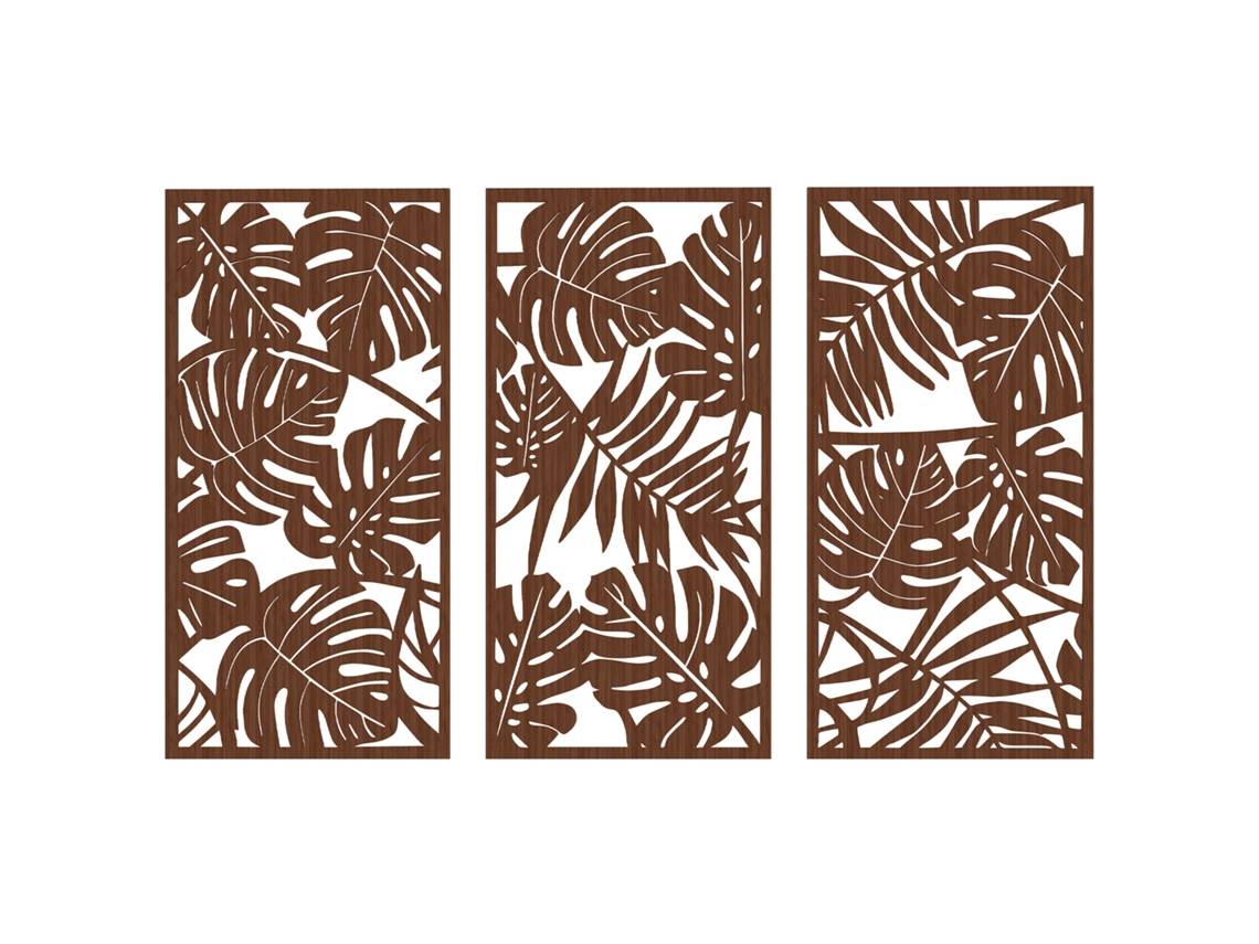 Decoração de Parede Mdf, Plástico Cor Nogueira 40x0.9x80 cm Homcom