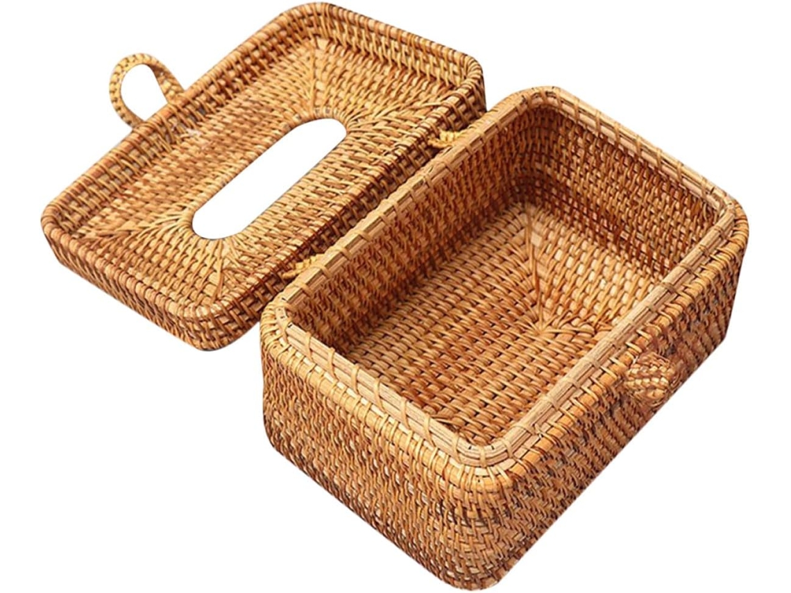 Porta-lenços De Madeira Elegante, Acabamento Cáqui, Superfície Lisa, Decorativo.