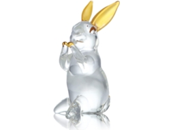 Estatuetas De Coelho Cristal Feitas À Mão, Colecionáveis, Em Vidro Artístico, Peso De Papel Banhado A Ouro, Decoração Em Cristal Transparente