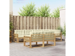 Vidaxl Conjunto De Sofás Para Exterior 6 Unid. Branco E Creme