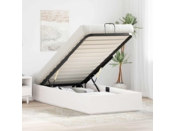 Vidaxl Estrutura De Cama Ottoman Com Armazenamento Branco 100 X 200 Cm
