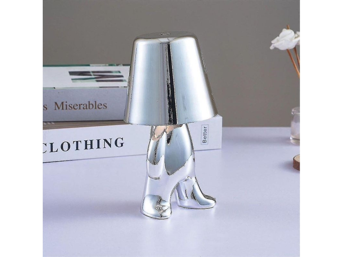 Lâmpada De Mesa Sem Fio Recarregável Touch Dourada Com 3 Níveis De Brilho E Carregamento Usb E Plata