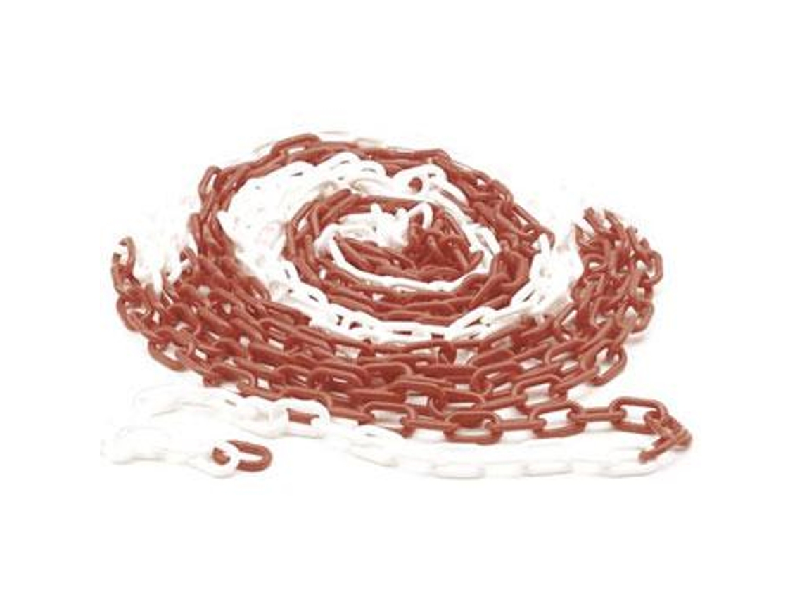 Perel Corrente Sinalização Branco/Vermelho 6Mm10M