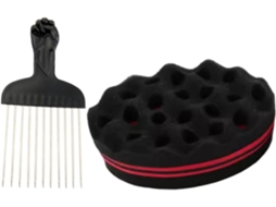 Esponja preta para cabelo masculino, ferramenta de modelagem para dreadlocks, volumizador E