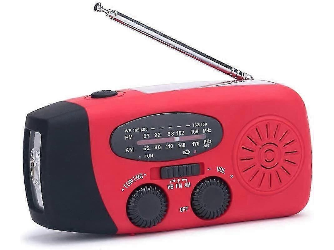 Rádio De Emergência Com Manivela Solar Alertas Meteorológicos Noaa E Carregador Portátil De 1000 Mah Olysi Shop