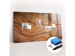 Quadro De Vidro Magnético Madeira Antiga Para O Quarto Das Crianças Espelharte (120x60 Cm)