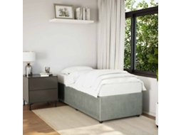 Vidaxl Estrutura De Cama Sem Colchão 100x200 Cm Veludo Cinzento-claro