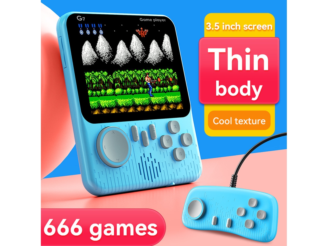 Console De Videogame Portátil Retrô Com 666 Jogos Embutidos Em Azul, Cor Macaron, Adequado Para Viagens SUNNY SPACES