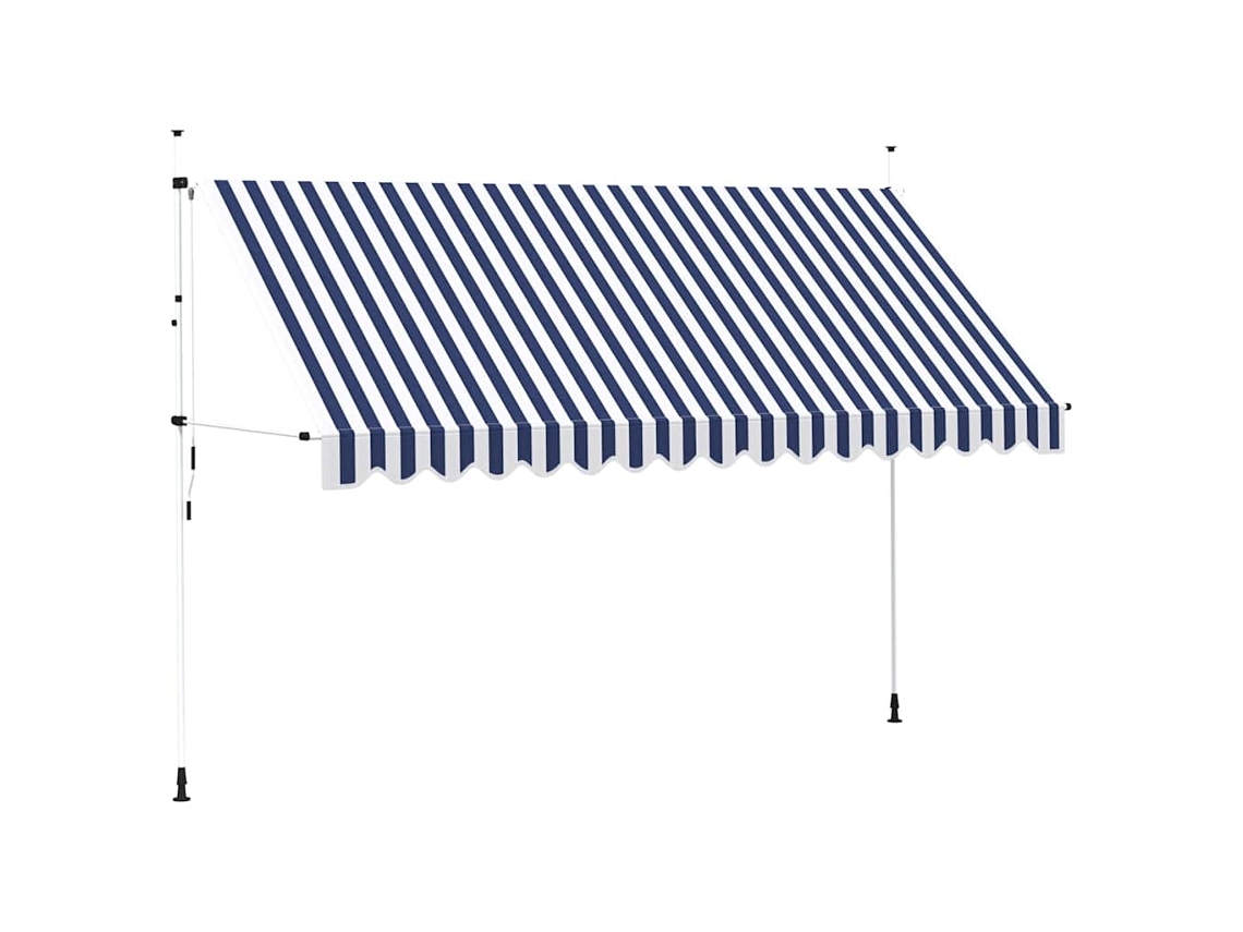 Retractable Awning, Retractable Awnings Vidaxl Azul Tecido (n/a)