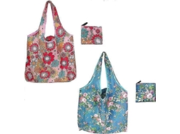 Conjunto de 2 Sacolas de Compras Reutilizáveis, Sacolas de Compras Dobráveis ​​e Ecológicas, Bolsa Floral, Sacola Dobrável, Adequada GOKOCO