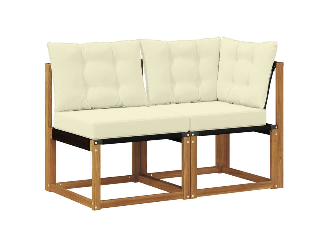 Maison Exclusive - Sofá Médio E De Canto Para Exterior Com Almofada 2 Peça Natural
