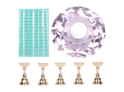 Suporte De Exibição De Arte De Unhas Com Ímã Cristal Prática Estante Para Manicure Ferramenta Rosa