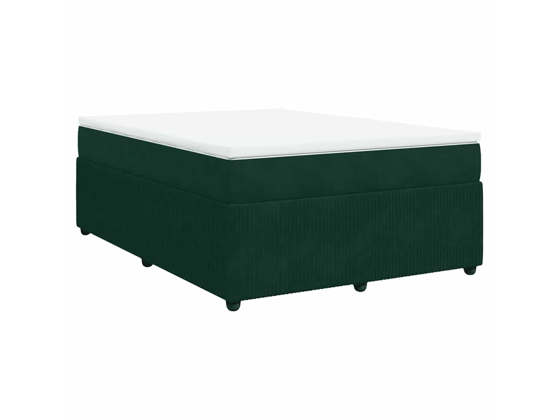 Cama com Molas/colchão 160x200 Cm Veludo Verde escuro MAISON EXCLUSIVE