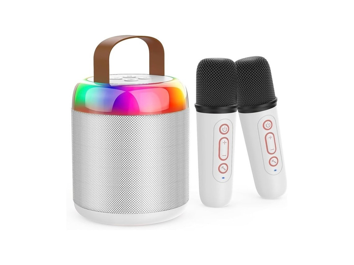 Máquina De Karaokê Com 2 Mini Microfones De Karaokê Sem Fio Bluetooth Portátil 5.3 Microfone De Áudio Multifuncional Para Adultos E Crianç Yizhood