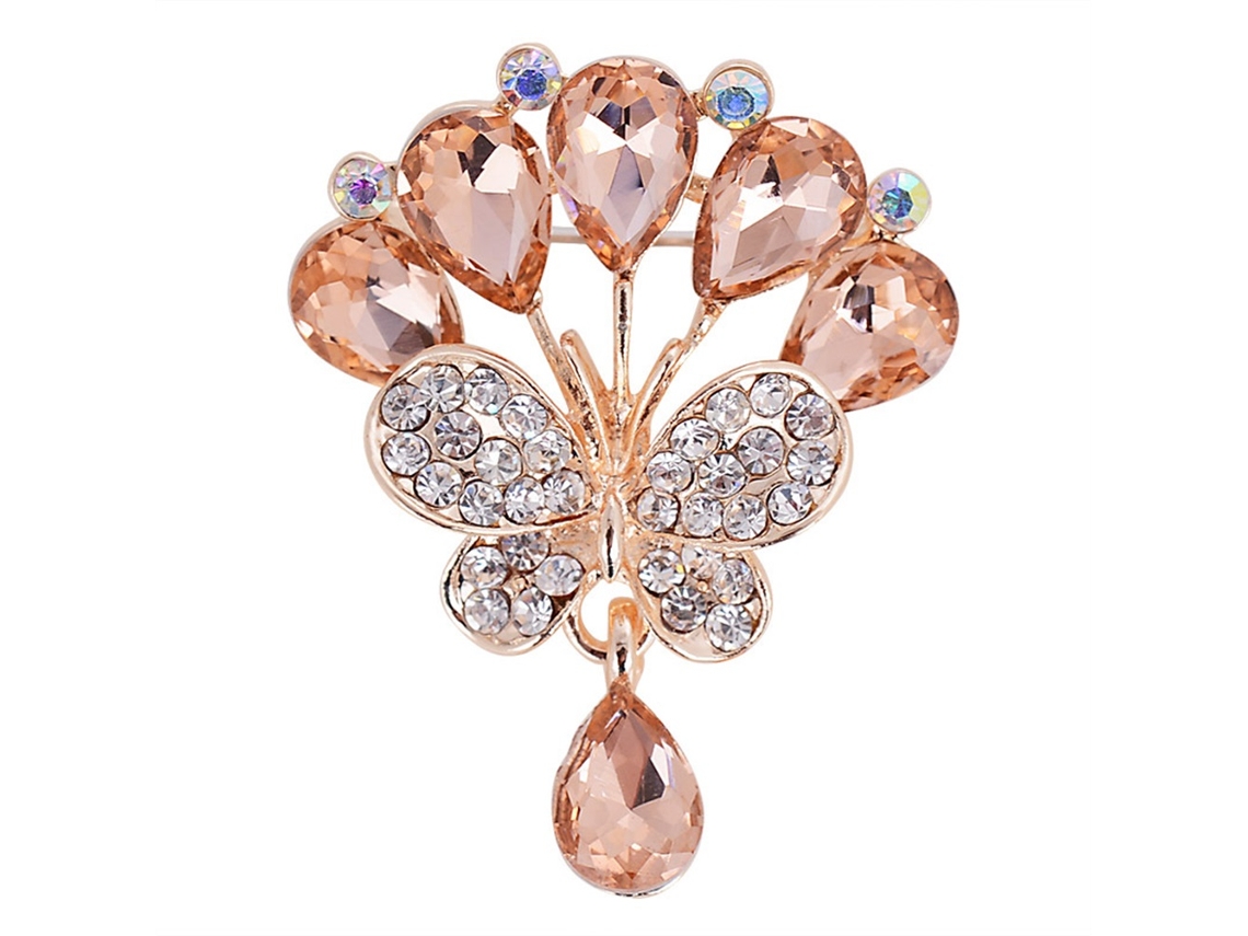 Broche Feminino Fashion Com Cristais Decoração Estilo Atual