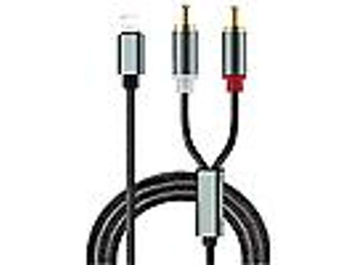 2026 cabo Adaptador de Áudio Lightning Iphone para Rca Caixa de Som Amplificador 1m Cobre