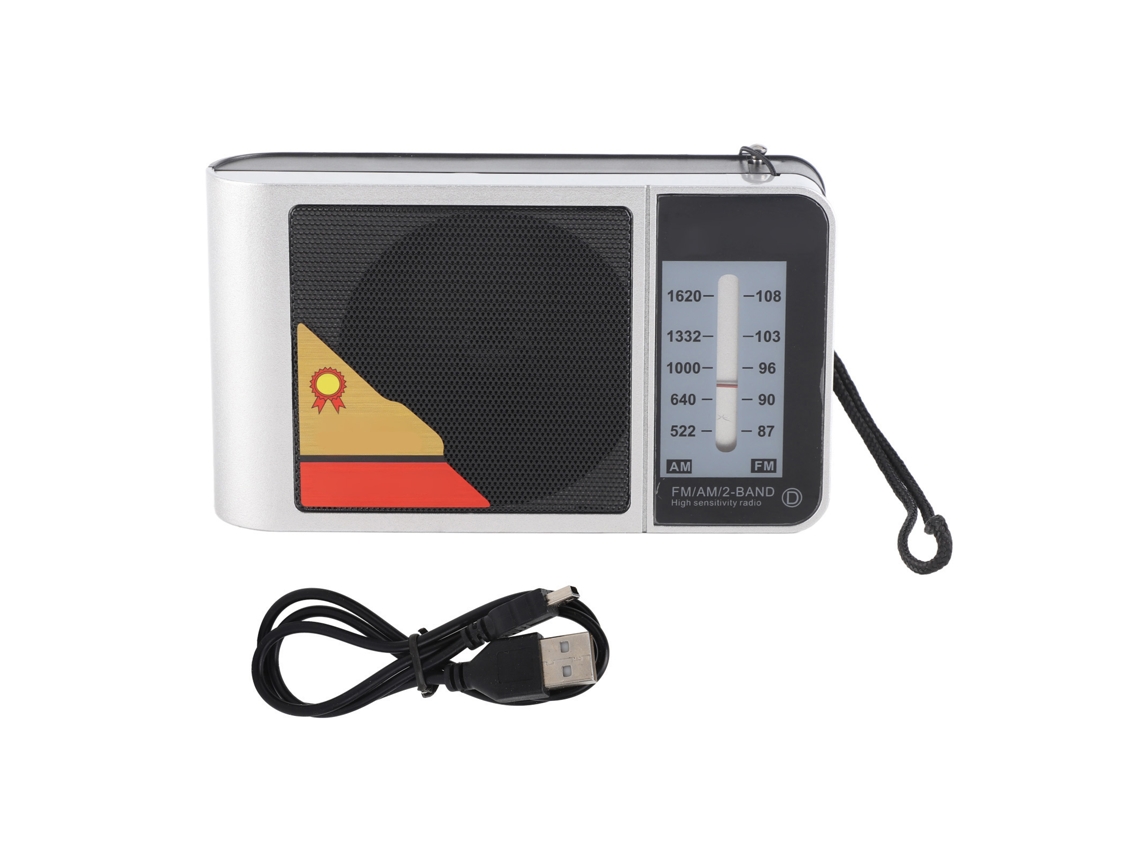 Mali rádio Portátil D 9902 Mini Fm Am Duas Bandas Recepção Forte Sinal Prata