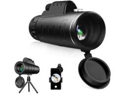 Telescópio Monocular 40×60 Hd Bak 4 Prisma Ip68 Zoom Adaptador Smartphone Tripé Observação Pássaros Caça Camping Preto Bestvite