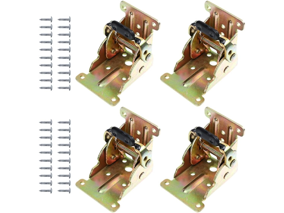 Conjunto De 4 Dobradiças Com Trava Para Pés Mesa Dobráveis, Dobradiças De Aço Com Travamento Automático 90 Graus Para