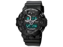 Reloj Electrónico Multifuncional Impermeable De Doble Pantalla Sanda (negro)