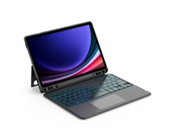 Capa Com Teclado Para Tablet Lurelia, Para Samsung S10fe 13,1", Clássico (edição Com Luz De Fundo, Preto, Teclado Bluetooth