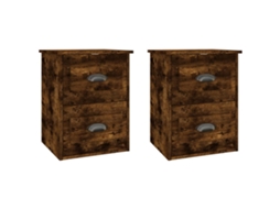 Conjunto de mesas de cabeceira de parede em carvalho fumado MAISON EXCLUSIVE 41,5x36x53 cm