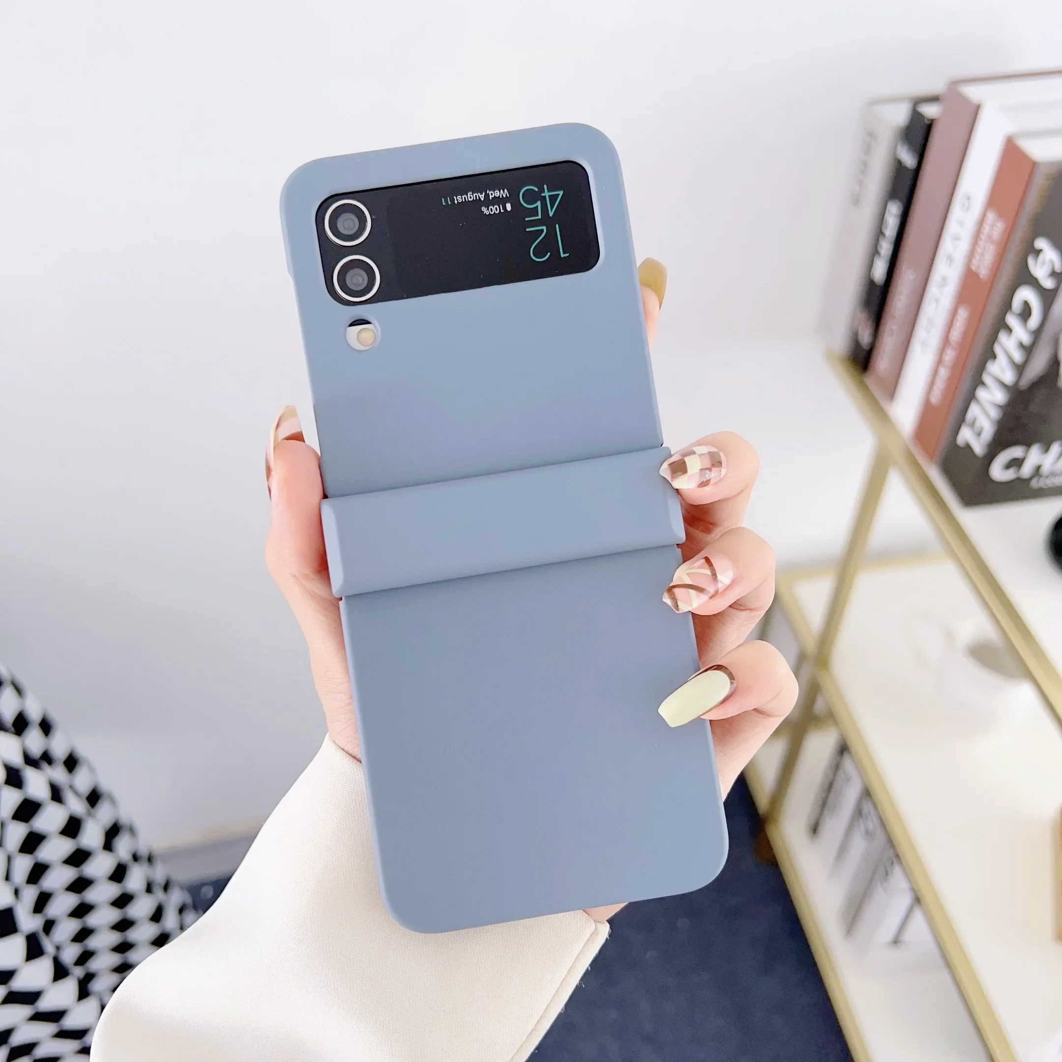 (cinza, Galaxy Z Flip5) Capa Dobrável Rígida Ultrafina Para Celular, Resistente A Impactos, Confortável Ao Toque E Altamente Protetora.