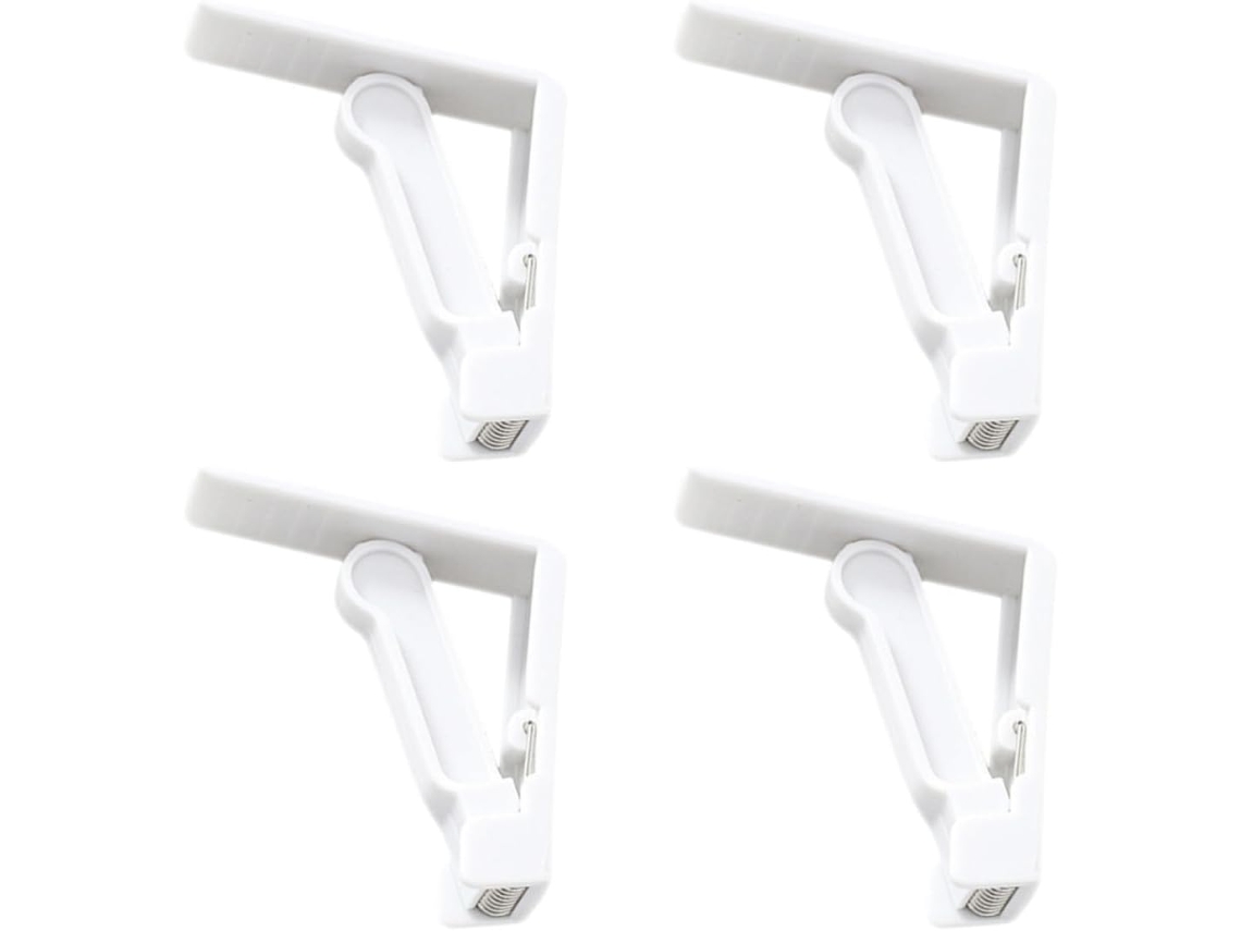 Zerodeko 4 Prendedores De Toalha Mesa Em Abs Branco, Design Prático E À Prova De Vento, Prendedores Para Saia De Mesa