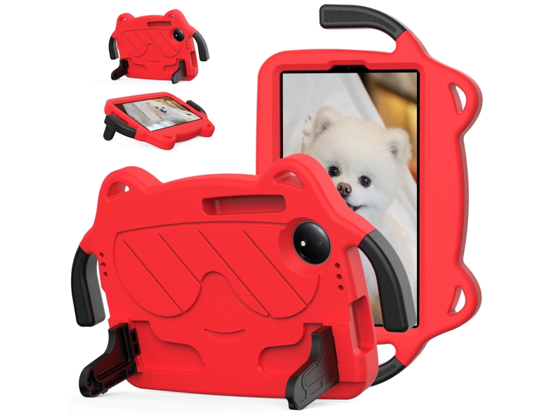 Capa Rígida Eva‑pc Ice‑baby Anti‑choque Halinuia, Cor Vermelho + Preto Para Tcl Tab 8 Gen2 2024
