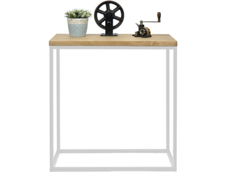 Aparador  iCub Big Wood (Branco - 35x70x80 - Madeira e Metal)