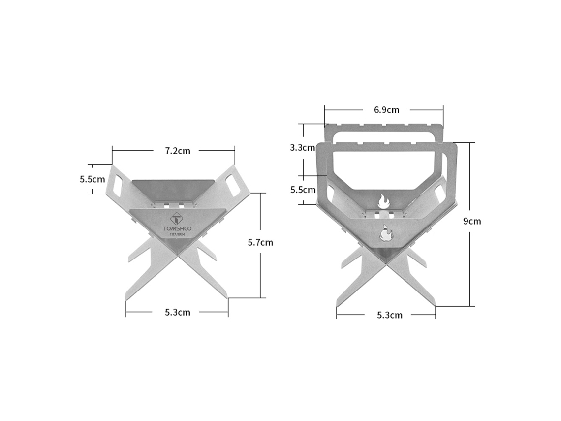 Estufa Plegable Mini Titanio para Camping Y Aromaterapia