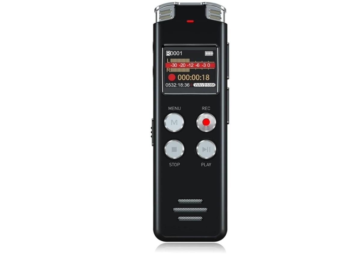 Lurelia Gravador De Voz Digital L357 64gb Com Usb, Ativação Por Voz, Redução De Ruído Para Reuniões, Aulas, Palestras - Preto
