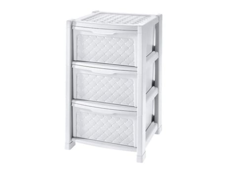 Cómoda  Plástico 3 Gavetas (38,5 x 39 x 63,5 cm) - Branco