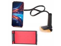 Suporte De Mesa Flexível Para Celular Com Braçadeira, Preto.